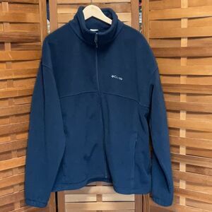 Columbia Blue Fleece Sweatshirt Women XXL Full Zipper Waist Cinch Polyester